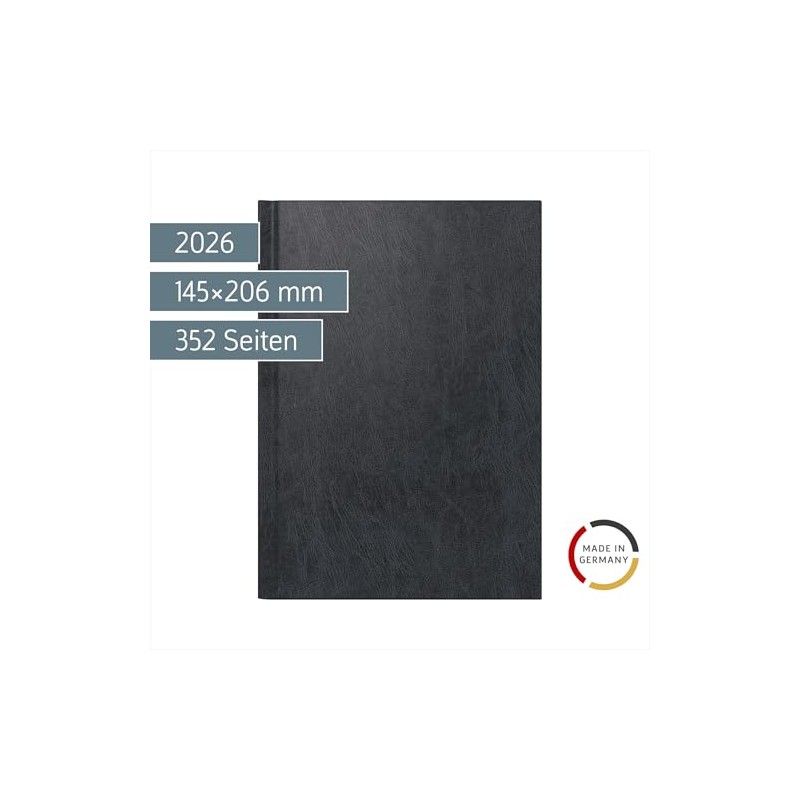 BRUNNEN Buchkalender Mod. 795 2026 | A5, Kunststoff, schwarz