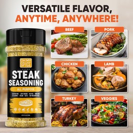 Steak Seasoning All Purpose Seasoning Mix - Gluten Free & Low Sodium Meat Seasonings for Ribeye, NY Strip & Tomahawk. Steaks Seasonings for Grilling. Beef Steaks Salt Blend. Steak Rub Spices. 4.6oz