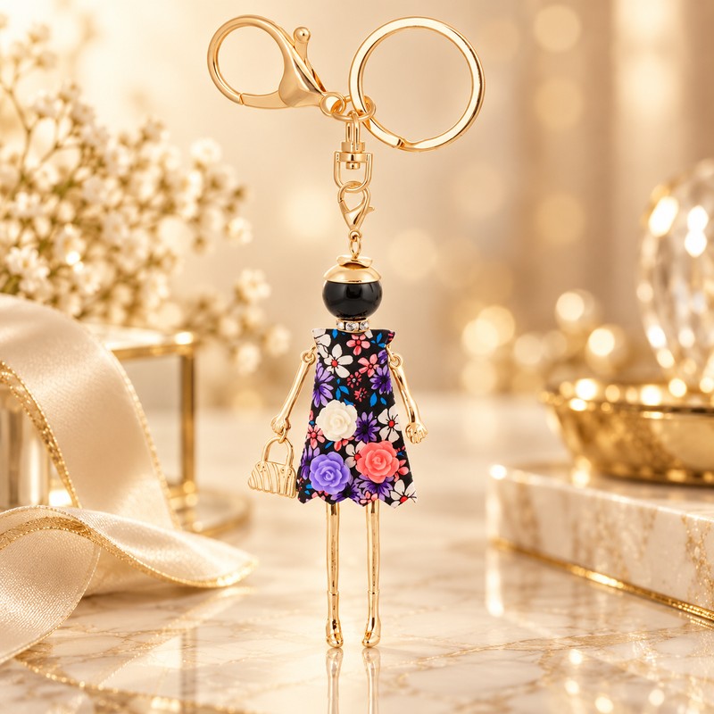 Handmade Tassel Fashionista Doll Keychain for Bags & Keys –