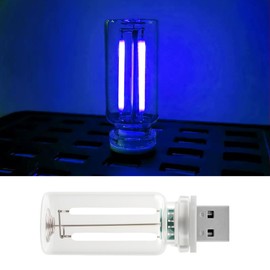 SAMGCHI Car USB Night Lights, Retro Touch Control Car Ambient Lights, Creative Mini Portable Glass Bottle LED Atmosphere Lights for Vehicle, Bedroom, Camping, Hallway, Kitchen (Blue)
