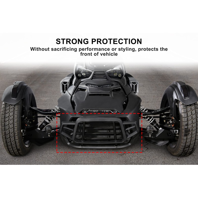 SAUTVS Front Bumper Guard Kit for Can-Am Ryker, Front Profile