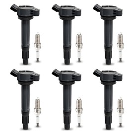 MNSUDA Set of 6 Ignition Coil UF487 + Iridium Spark Plugs Compatible with Toyota 4Runner RAV4 Avalon Camry Sienna Venza Lotus L4 V6, with Lexus ES350 ES300h NX300h RX350 GS350 2.5L 3.5L L4 V6
