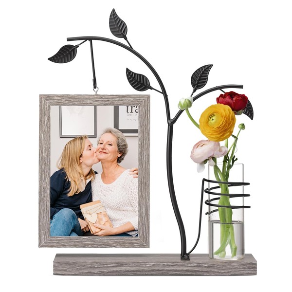 4x6 Picture Frames, Flowers Plants Floating Double-Sided Vase Frames, Rustic