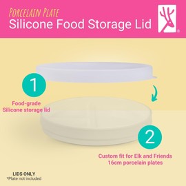 Elk and Friends Kids 6.7" Porcelain Plate Silicone Lids | Lids Only | Microwave & Dishwasher Safe