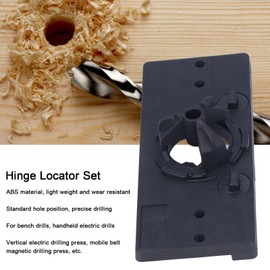 Oumefar 35 Mm Bisagra Agujero Sierra Plantilla Guía de Perforación Juego de Brocas Cortador de Carpintería Punzonado Localizador Accesorios de Carpintería (Negro)