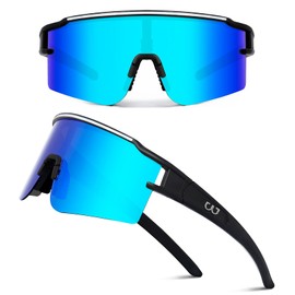 FMY Polarized Sports Sunglasses for Men Women with 3 Interchangeable Lenses,UV Protection MTB Baseball Cycling Glasses