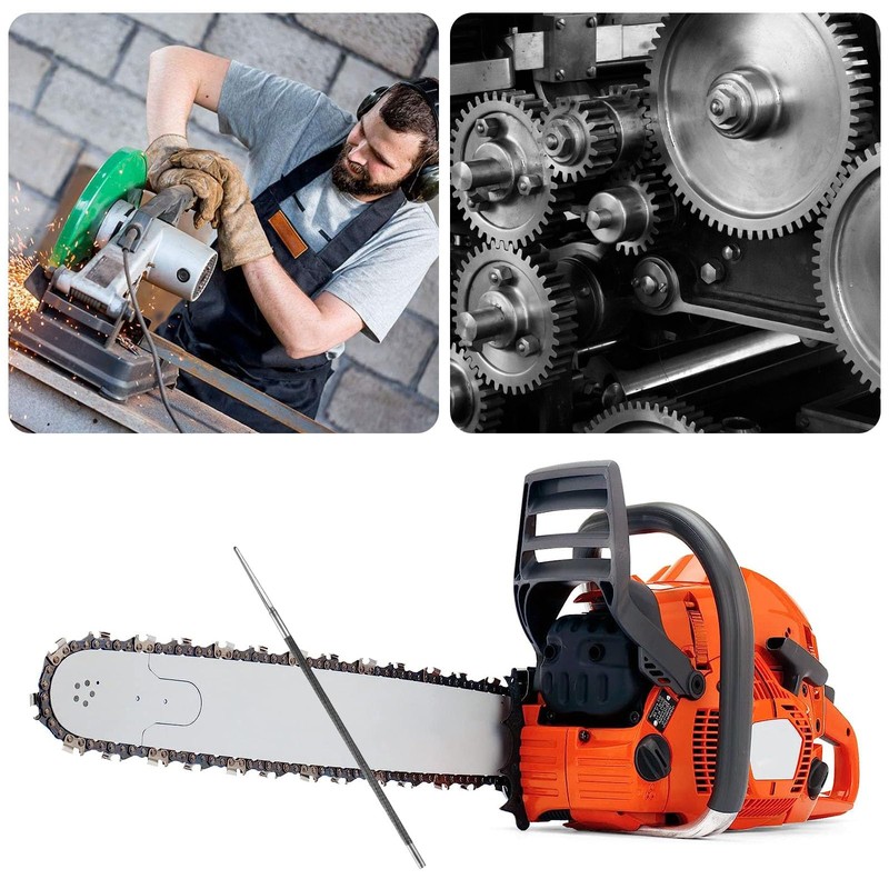 Chainsaw File, Pack of 6 Round Files for Chainsaws, Chainsaw