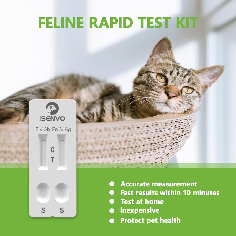 5 Pcs (FIV+FeLV) Feline Immunodeficiency & Leukemia Rapid Combo Test