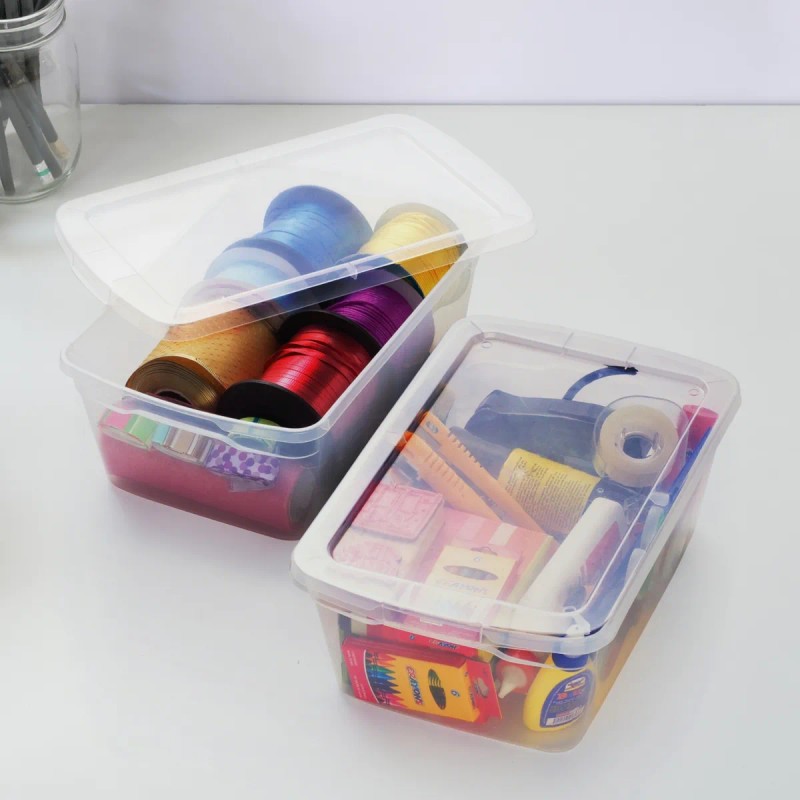 Set 20 Cajas Organizadoras De Plástico 6lts Transparente Pack De