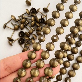 Let's Decorate 5 Meters Upholstery Push Pins Brass Decorative Nail Strips Sofa Trim for Indoor Garden Chair Loose Push Pins Matched (9.5mm Brass)