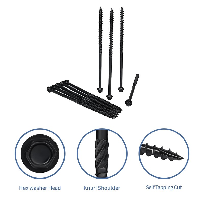 6 Inch Heavy-Duty Outdoor Wood Screws, 50Pcs Hex Head Deck