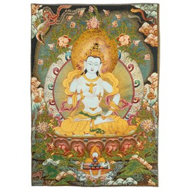 Prime Feng Shui bordado de seda tibetano Vajrasattva Thangka tapiz para colgar en la pared arte para decoración del hogar meditación