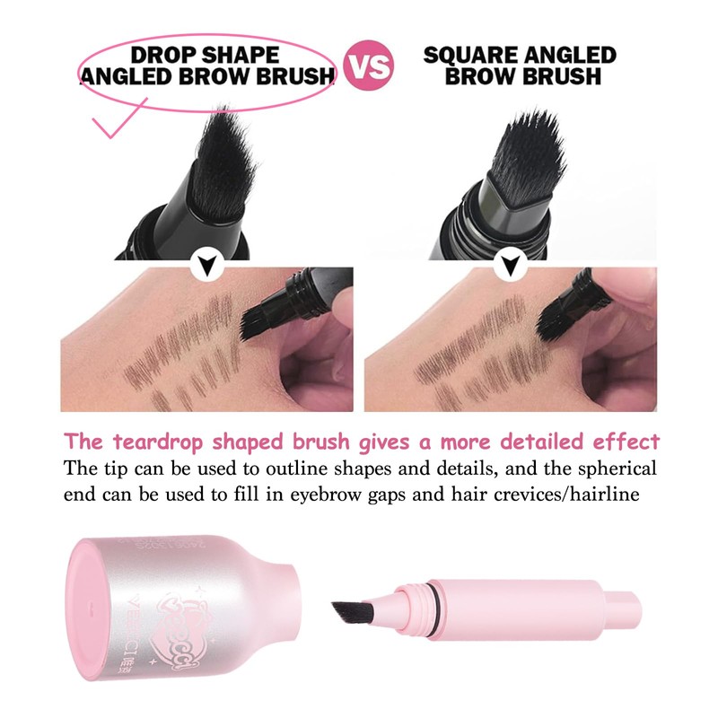 VEECCI Angled Eyebrow Brush Pen - Waterproof Microblading Pencil for