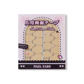Sun&Beam Nails Adhesive Tabs 25 Sheets for Press On False Nail Tip Gel Glue Double Sided Tape Stickers Waterproof Transparent Strong Sticky (25 Sheets/600 Pcs)