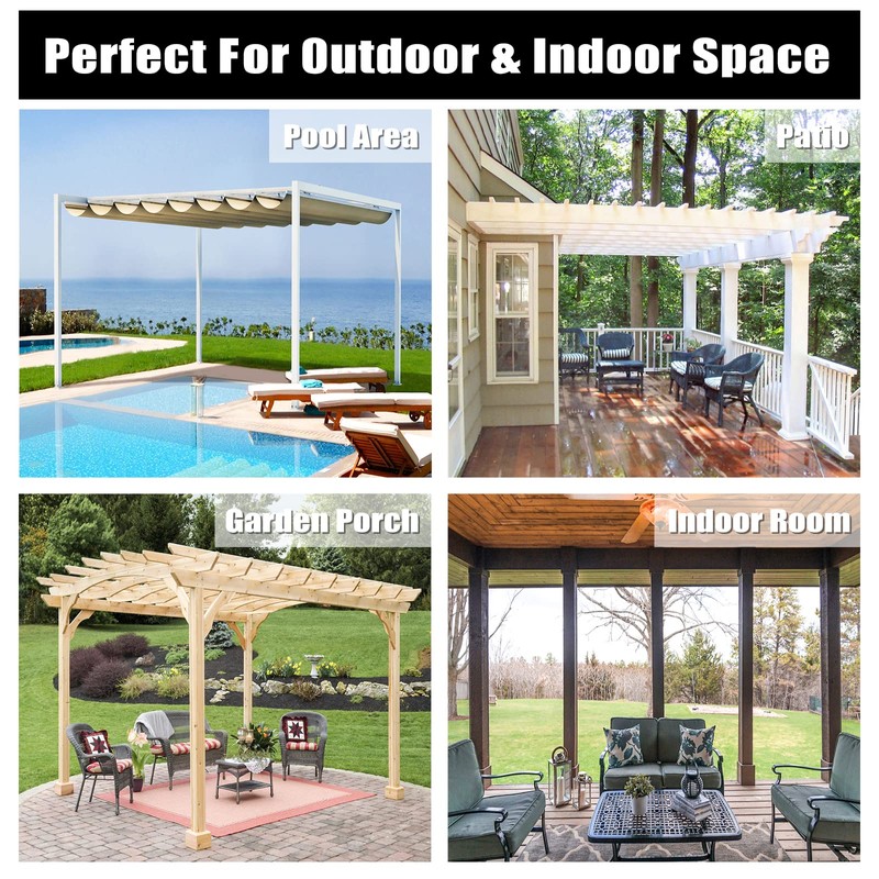 Easy-Going Outdoor Curtains Waterproof Windproof Weatherproof Curtain for Patio, Cabana,