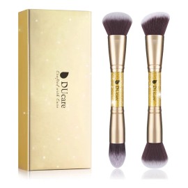Brochas Duare Duo End Para Maquillaje En Polvo, Pulidor Y Co