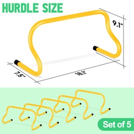 Agility Hurdles Training Equipment: Jumping & Speed Training Fitness Training Equipment, for Kids, Athletes, Soccer, Basketball (Yellow)