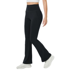 TOPYOGAS Womens Flare Yoga Pants High Waist Tummy Control Bootcut Flare Leggings Workout Wide Leg Pants with Pockets Black