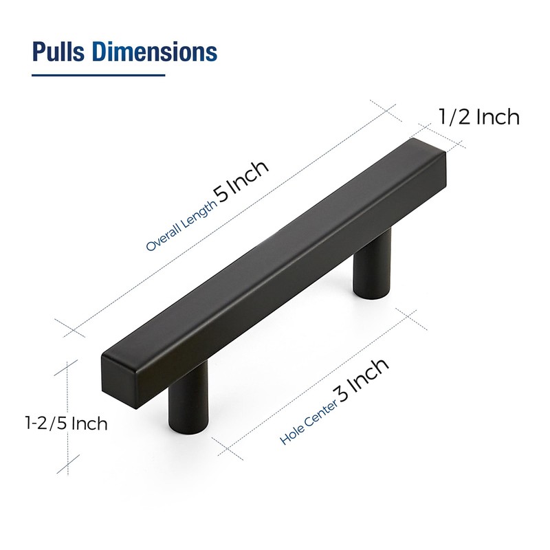JOY DECOR 30 Pack 3 Inch Matte Black Square Cabinet