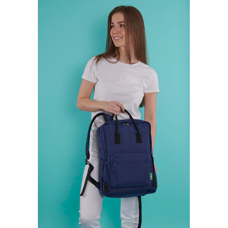 ECO CHIC Waterproof Recycled Canvas Twin Handle Backpack (Carbon)