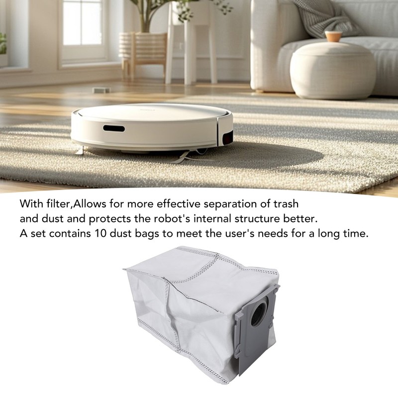 10pcs Robot Vacuum Cleaner Dust Bag Effective Filtration Dust Collection