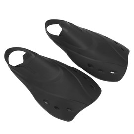 Black Short Fins Comfortable and Adjustable Swimming Training TPR Short Fins Softer Edges for Snorkeling, Swimming and Diving