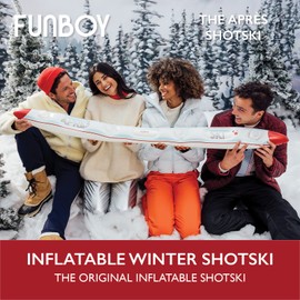FUNBOY Inflatable Shot Board Ski, 4 Shot Capacity 6-feet Long, 4 Shot Cups Included, Apres Design
