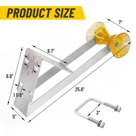 Venussar Boat Trailer Winch Seat with Roller, Boat Trailer Winch Stand for 2" and 3" Winch Posts, Boat Winch Mount with U-Bolts 3 Inch(Not Include Winch Post)