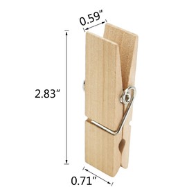 EasyBravo 12pcs Large Wooden Clothes Pegs, 7.2cm Long, 1.8cm Wide, Heavy Duty and Heavy Duty Clothes Pegs