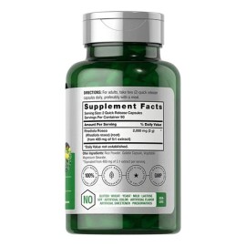 Rhodiola Rosea 2000mg Horbaach 180 Cápsulas Extracto Estandarizado de Raíz Alta Concentración Suplemento sin Gluten Sin OGM Fórmula Vegetariana