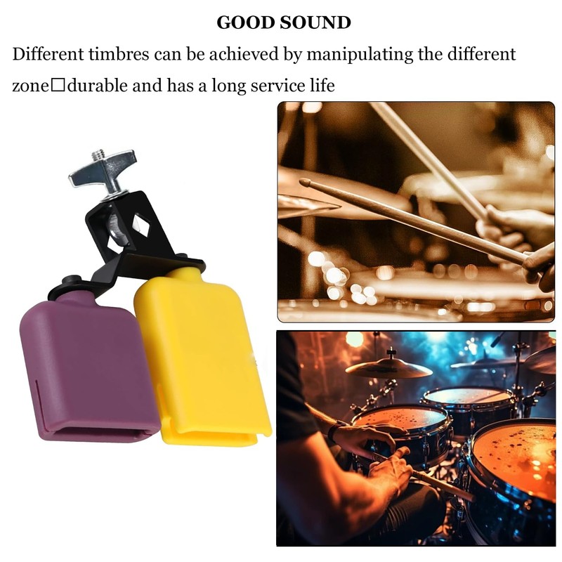 Jam Block Plastic Cow Bell Double Sambago Bell Latin Percussion
