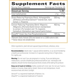 Integrative Therapeutics Integrative Therapeutics Cortisol Manager Allergen-Free Supplement - Reduces Stress to Support Sleep* - Ashwagandha, L-Theanine - Supports Adrenal Health* - 90 Count