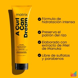 Matrix A Curl Can Dream | Kit para cabello rizado y ondulado Mascarilla 280ml + Gel 200ml | Define, hidrata tus rizos | Enriquecido con extracto de miel de Manuka | Ideal para limpiar en profundidad y estilizar sin rigidez