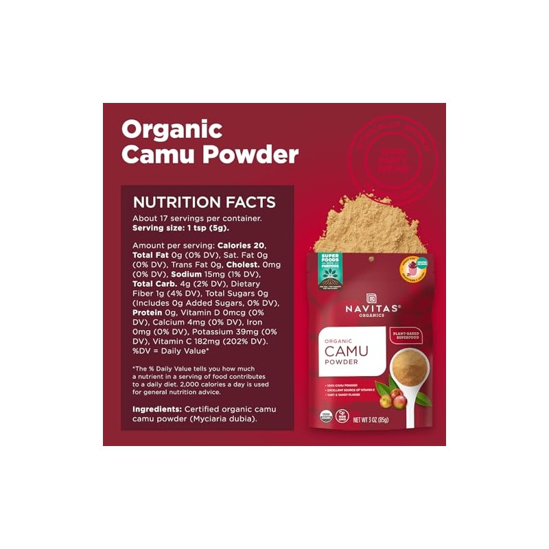 Navitas Organics Camu Camu Powder, 3 oz. Bag — Organic,