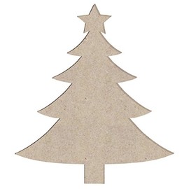 12" Christmas Tree with Star Unfinished Wood