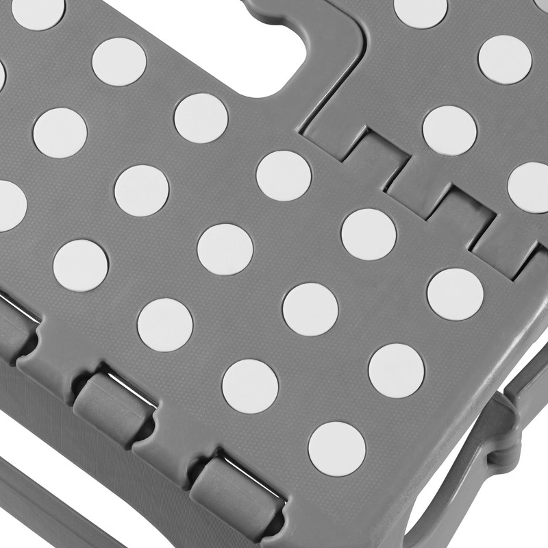 Casafield 16" Folding Step Stool with Handle, Gray - Portable