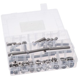 Upluckey Flat Hex Head Screws 72PCS Silver Heavy Duty Stainless Steel Hex Nuts and Bolts Durable Metric Bolt Assortment Kit Home Improvement