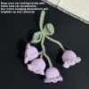 NoBrand Car Mirror Hanging Accessories, Lily Flower Handmade Knitted Vehicle