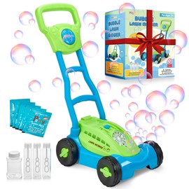 Playbees Bubble Lawn Mower for Toddlers1-3 Great boy Kids Push Summer Outside Garden Toy with Bubbles Amazing Toy for Summer Great Gift idea for Birthday or Preschool & Summer Gift