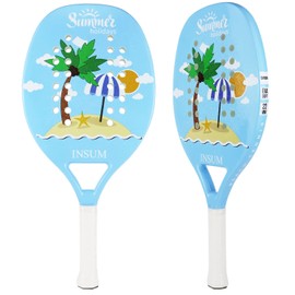 INSUM Beach Tennis Racket Paddle EVA Soft Carbon Fiber Sand Grip Tech for Ultra Spin (Light Bule)