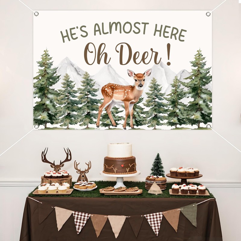 Balterever Deer Baby Shower Decorations for Boys Oh Deer He’s
