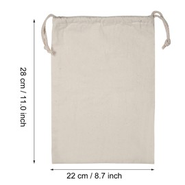 Uadme Cotton bag, cotton bag with drawstring, 22 x 28 cm, drawstring bag for home, gym, shopping