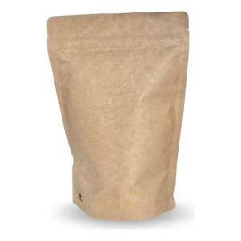 100 Bolsas Kraft Stand Up C/zipper 250g Para Café Y Más