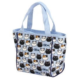 Ceramic Indigo Lunch Bag, 3 Cat Brothers, Face, Size: Approx. W 12.2 x D 5.1 x H 7.9 inches (31 x 13 x 20 cm) 1
