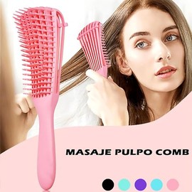 Cepillo para desenredante fácilmente Cabello Rizado Cepillo,Peine de Pulpo plastico,Minimiza Dolor y Daños,Desenreda Todo Tipo de Cabello,Exfoliando Tu Cuero Cabelludo,Hacer que Cabello Lmpio y Suave (Rosa)