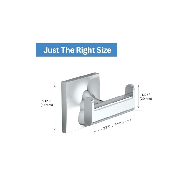 Gatco 5585 Waterline Single Robe Hook, Wall Mounted Hook for