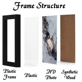 OMAIGAR 18x24 Picture Frame Set of 5, Black Photo Frames for 18 by 24 Poster Photo Canvas Certificate, High Transparent Acrylic Frame on Wall Desktop Horizontal Vertical 18 x 24