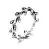 SNORSO Adjustable Sterling Silver Olive Branches Leaves Engagement Wedding Ring