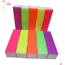 Baluue Professional Manicure Set 10pcs Sponge Nail Files Random Colors Durable Easy to Clean 2-sided Buffer