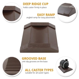 Lifeswonderful - 4X Brown Rubber Castor Cups - Non Slip - Protect Your Floors & Prevent Wheeled Furniture & Divan Beds from Rolling